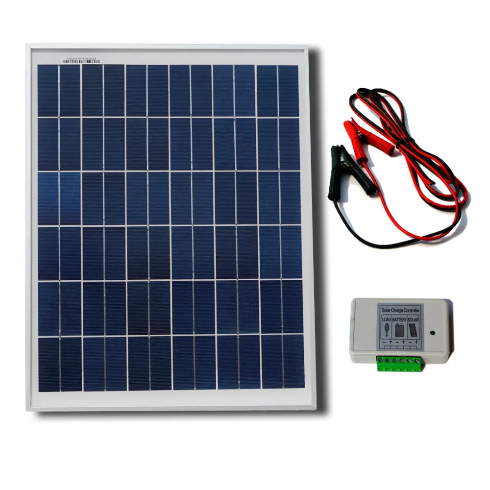 

UK stock 25W 12V solar panel system photovoltaic solar panel For small home lighting system DC load 18 solar power panel system