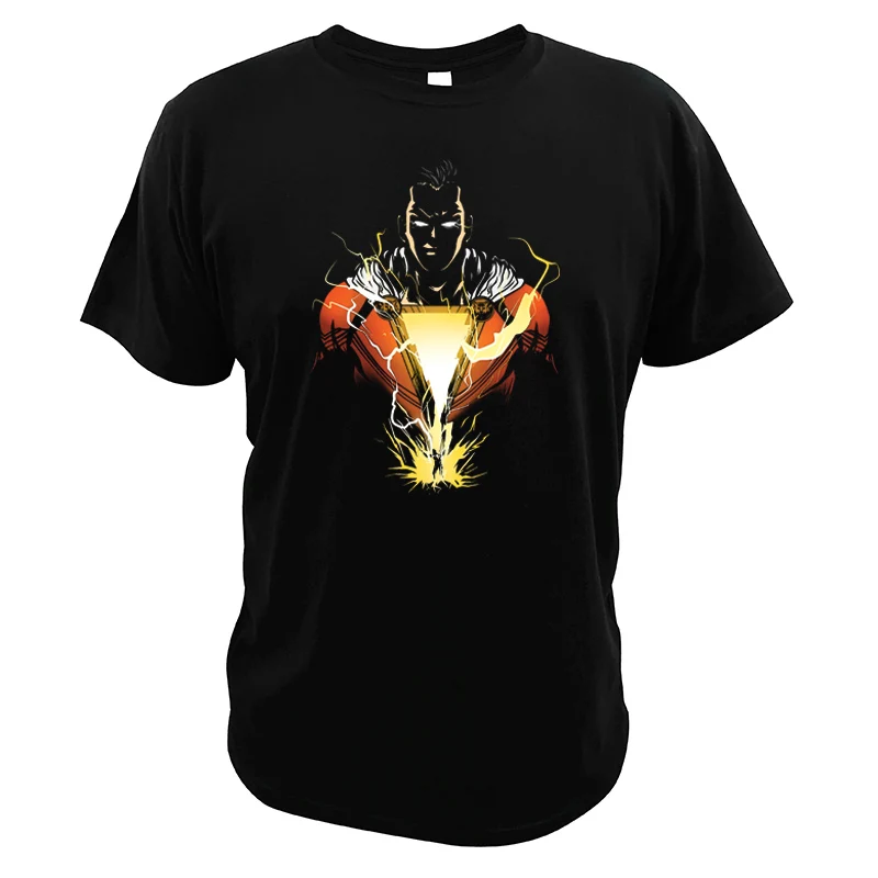 

Shazam T-Shirt Billy Batson 100 Percent Cotton Digital Print Comic Super Hero Tops Tee Captain Marvel Tshirt