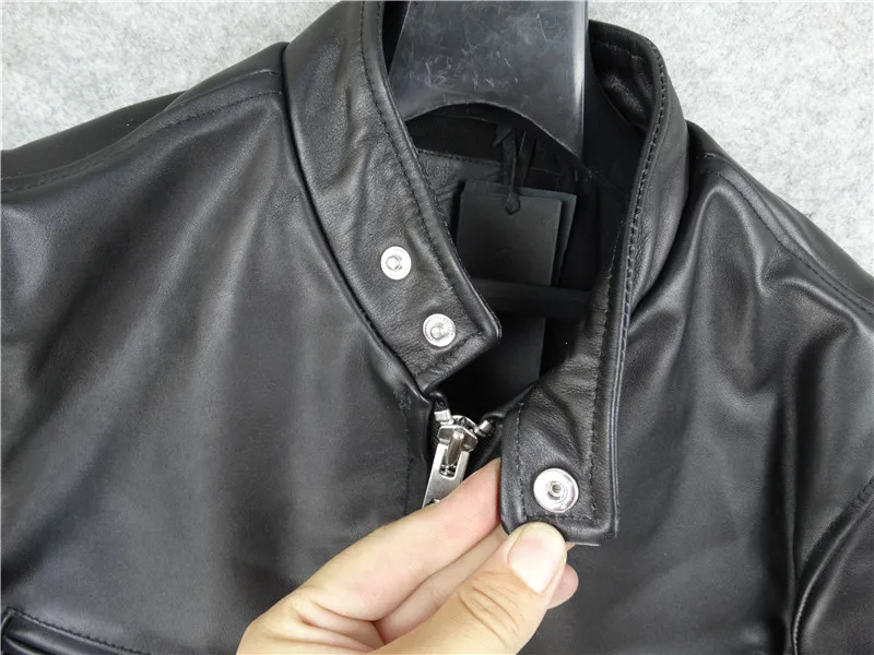 Free shipping.Brand classic stand riders horseskin leather coat,mens 100% genuine leather Jackets,high level quality sales leather sheepskin jacket