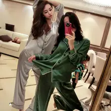 Шелковые пижамы комплект пижамы Пижама Loungewear размеры S M L XL