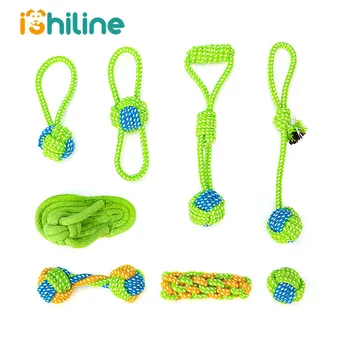 

Pet Supply Dog Toys Dogs Chew Teeth Clean Outdoor Traning Fun Playing Green Rope Ball Toy For Large Small Dog Cat Toy