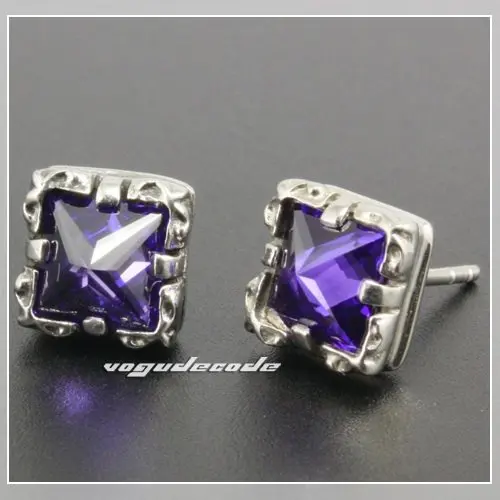 

Rock & Punk 316L Stainless Steel CZ Stud Earrings 4Y007