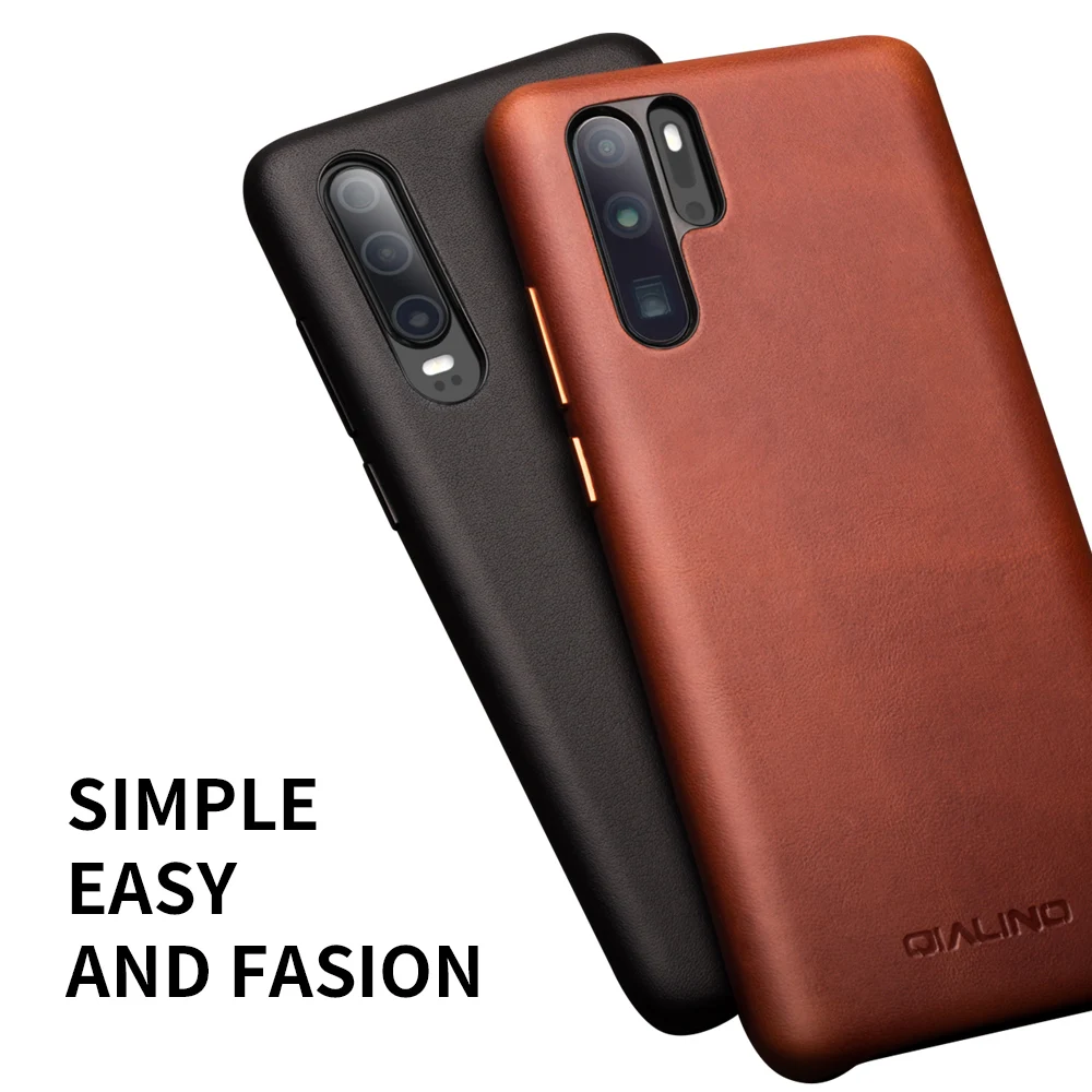 QIALINO del Cuoio Genuino di Modo Ultra Cassa Del Telefono Sottile per Huawei P30 Pro da 6.47 pollici Fatti A Mano di Lusso Della Copertura Posteriore per Huawei p30-in Cover da Cellulari e telecomunicazioni su