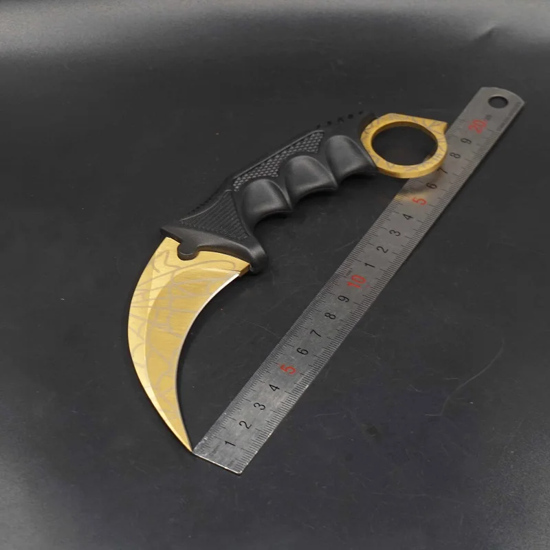 Нож с когтями Karambit CS GO Рогатка из нержавеющей стали с прицелом, тренировочный нож для выживания, походные ножи с фиксированным лезвием, EDC, мульти инструменты