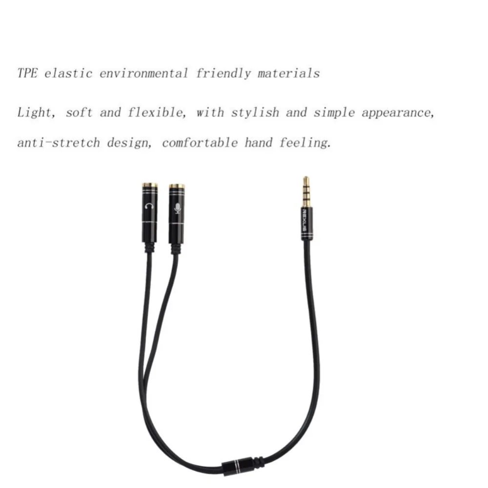 Качество 3,5 мм разъем для наушников+ Mic Аудио Сплиттер позолоченный Aux удлинитель Кабель-адаптер Шнур для смартфона микрофон