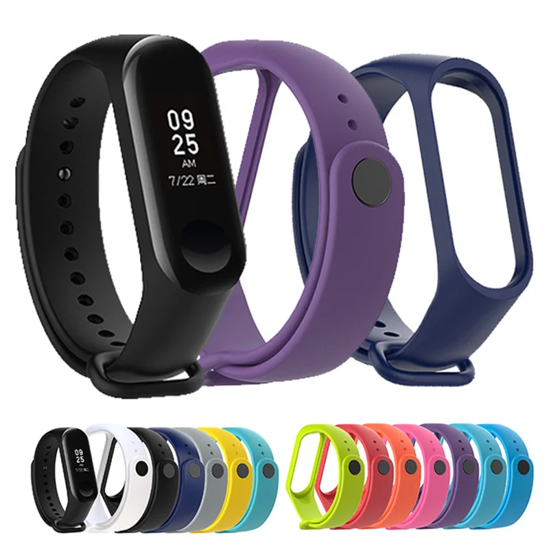 M3 Wrist Band Replacement Soft Bangle 12 Colors Strap Wristband Solid Silicone Xiaomi Adjustable Mi Band 3 Bracelet 1pc New