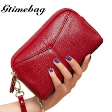

GTIMEBAG Genuine Leather women wallet Female Clutches Bag Large Capacity Cowhide Wallet Phone Bag Fashion Female purse-PXQBAG257