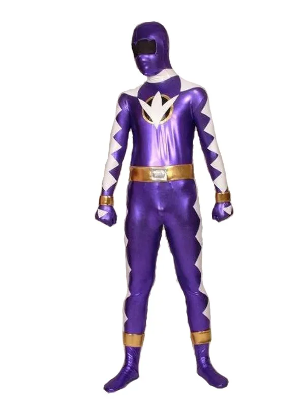 Супер Sentai bakuryuu Sentai серий костюмы зентай Косплей рейнджеры красный/синий/фиолетовый/золотой/блестящий металлический облегающий костюм на Хэллоуин