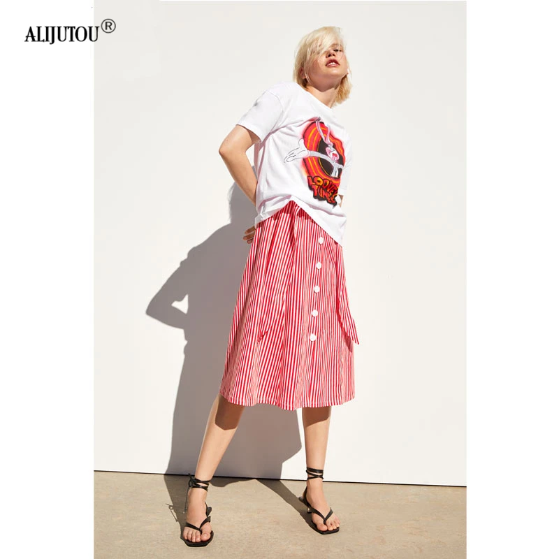 Warner Bros New Cute Cartoon Bugs Bunny T Shirts For Women Harajuku Totoro Fashion Girl Casual Tops Female Print Tees Zaraing