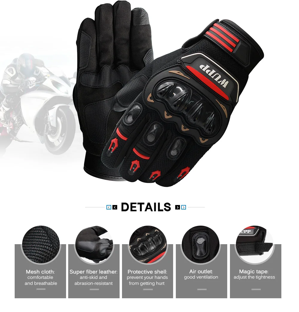 WUPP CS- 639A Full Finger Motorcycle Gloves for Riding