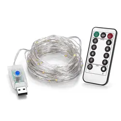 8 Режим 10 м USB Свет Строка Водонепроницаемый Рождественские огни лампы освещения праздника Свадебная вечеринка украшения Шторы строки
