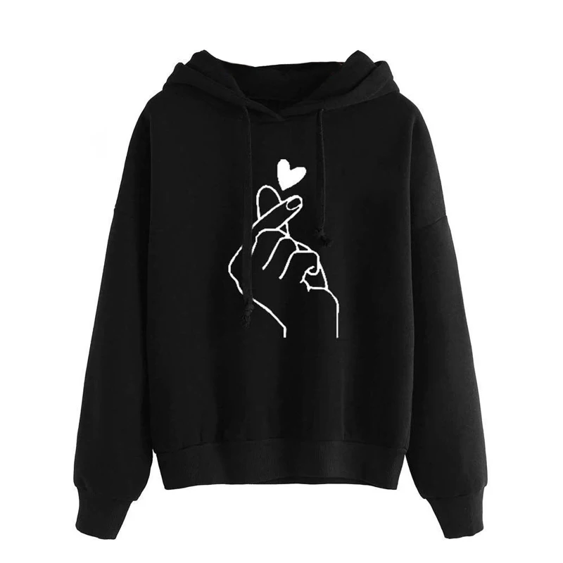 

Loozykit Women's Casua T-shirt Solid Color Long-Sleeved Hooded Pullover Hooded Sweatshirts
