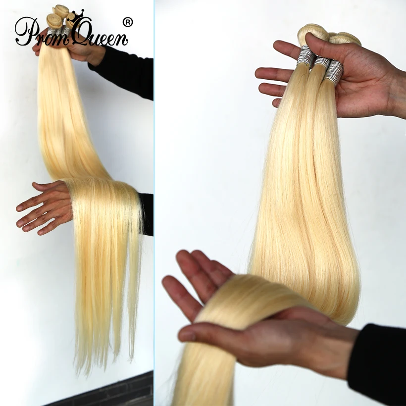 40 Polegada feixes de cabelo longo feixes de cabelo loiro reto