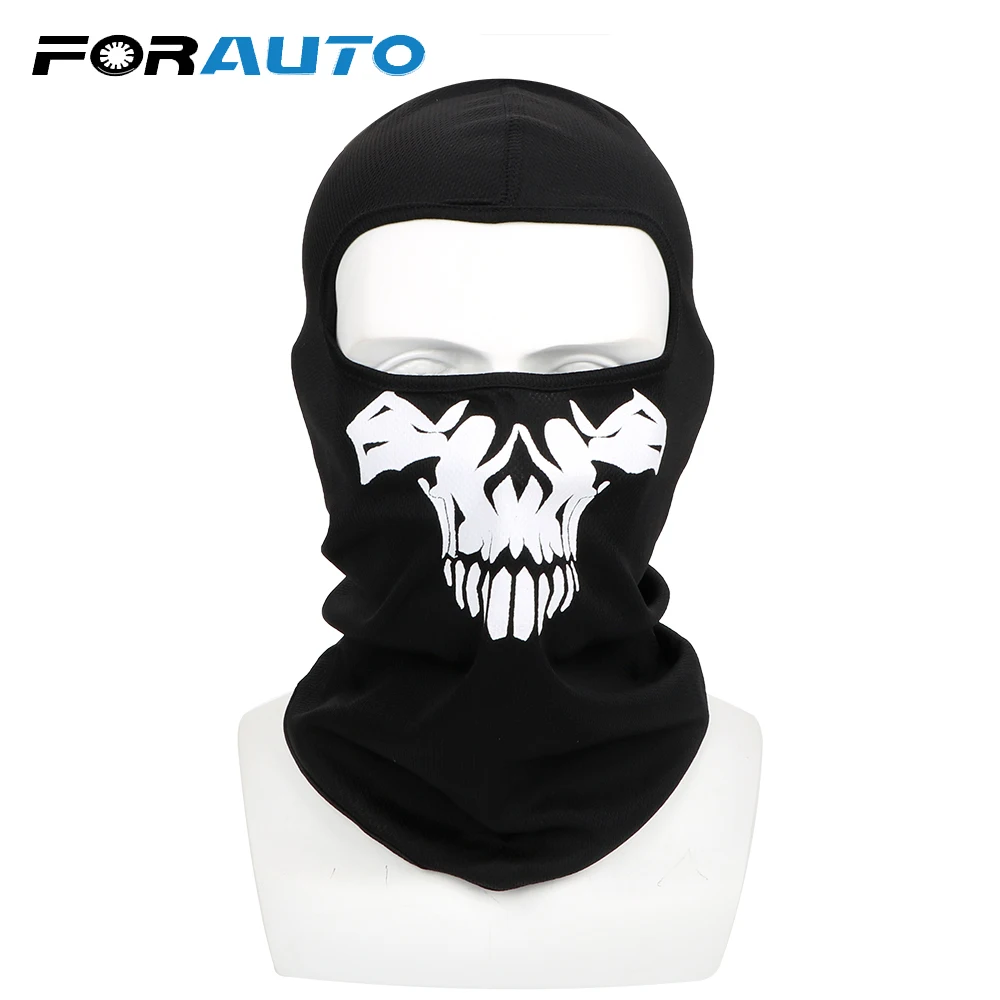 

Ghost Skull Motorcycle Bike Windproof Mask Neck Warm Balaclava Breathable Full Face Mask Halloween Winter Ski Mask Unisex