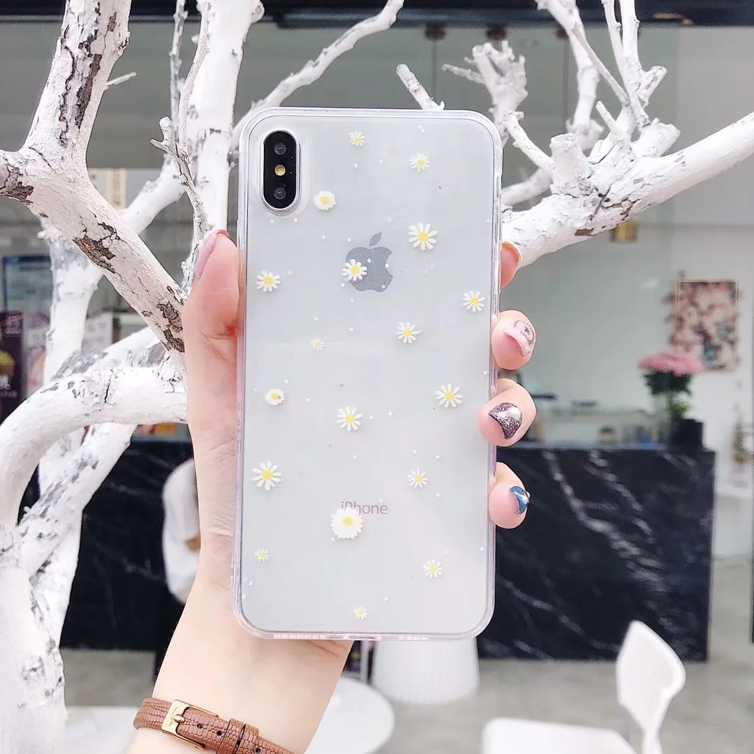 Модный простой Летний чехол с маленькими ромашками для телефона iphone XsMAX XR X 6 6s 7 8