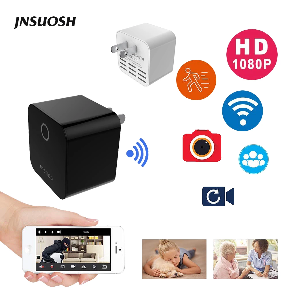 

HD 1080P Mini Wifi IP Camera Night Vision Wireless Micro Cam Video Voice Recorder Remote Car Sport DV DVR of Charger Socket