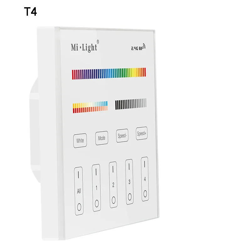 MiBOXER 5 Вт 6 Вт 9 Вт 12 Вт E14 E27 RGB+ CCT умный светодиодный светильник Blub лампа 2,4 г пульт дистанционного управления FUT013/FUT014/FUT012/FUT105/FUT092/FUT089/T4/B8 - Испускаемый цвет: T4