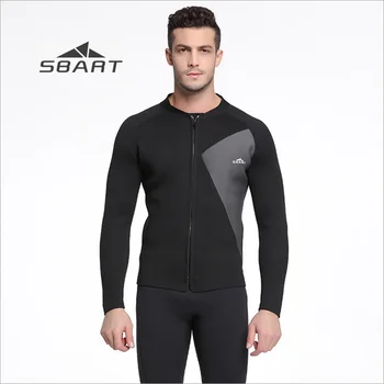 

Sbart New 3mm Wetsuit Men Jacket Black Winter Swimming Tops Long Sleeve Rash Guard for Snorkeling Surfing Scuba Diving Equipment