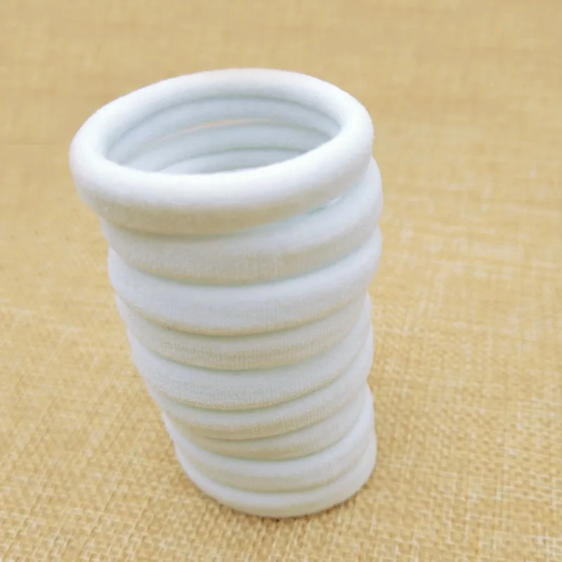 hair clips for thick hair 20 Pcs/Lot White Hair Bands Accessories For Girls Rubber Ponytail Holder Elastic Gum Plain Nylon Headwear Scrunchy hair clips