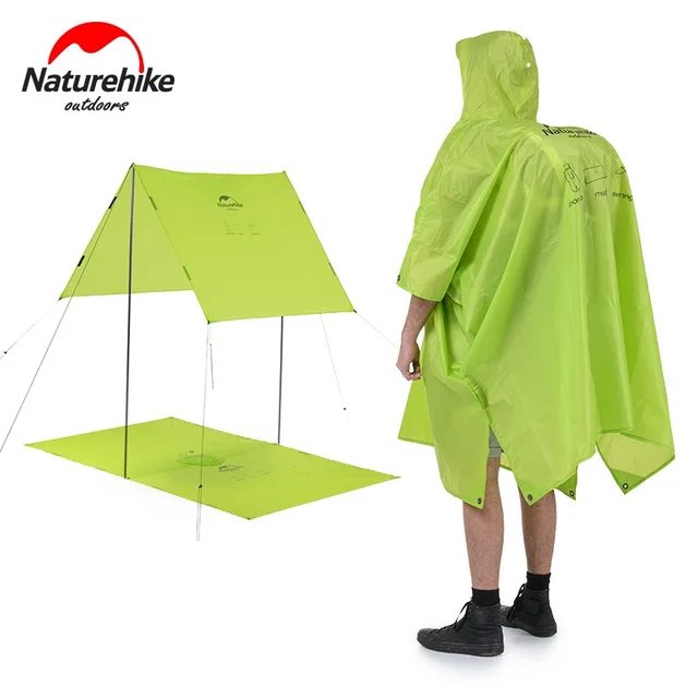 Naturehike Outdoor Hiking Camping Rain Jacket Raincoat MINI Tarp 3 in 1 for Men and Women