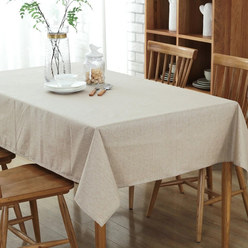 Lanweini Fabric Tableclothes For Rectangular Tables Cover Solid Color