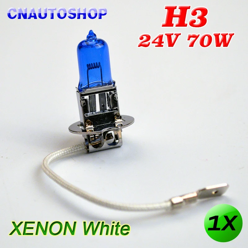 

Flytop 24V 70W H3 Halogen Lamp 5000K Super White Xenon Dark Blue Auto HeadLight Bulb Quartz Glass Car Light
