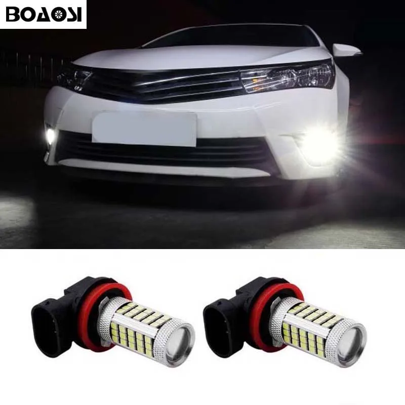 BOAOSI 2x H8 H11 Samsung LED Car Fog Lights DRL Bulb 10W White For