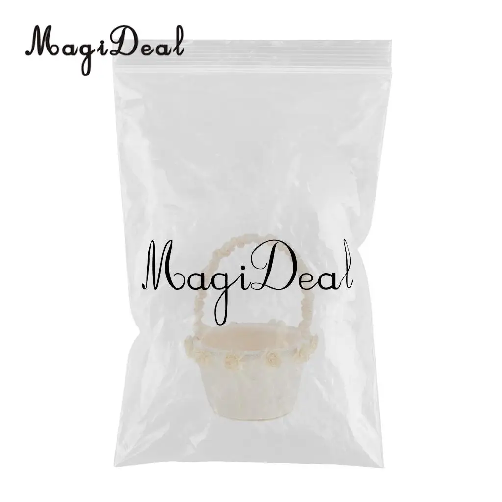 Elegant Artificial Pearls Flower Decor Flower Girls Basket Wedding Ceremony and Reception Party Supplier Champagne