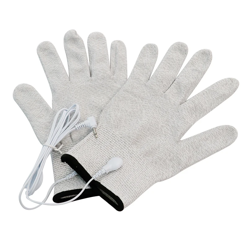 Fiber Conductive Massage Gloves Electro Shock Gloves With Wire For Pulse Massager Electric