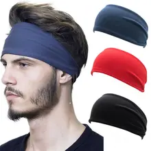 Новейшая популярная мужская хлопковая повязка от пота на голову для йоги, гимнастическая головная эластичная повязка для спорта