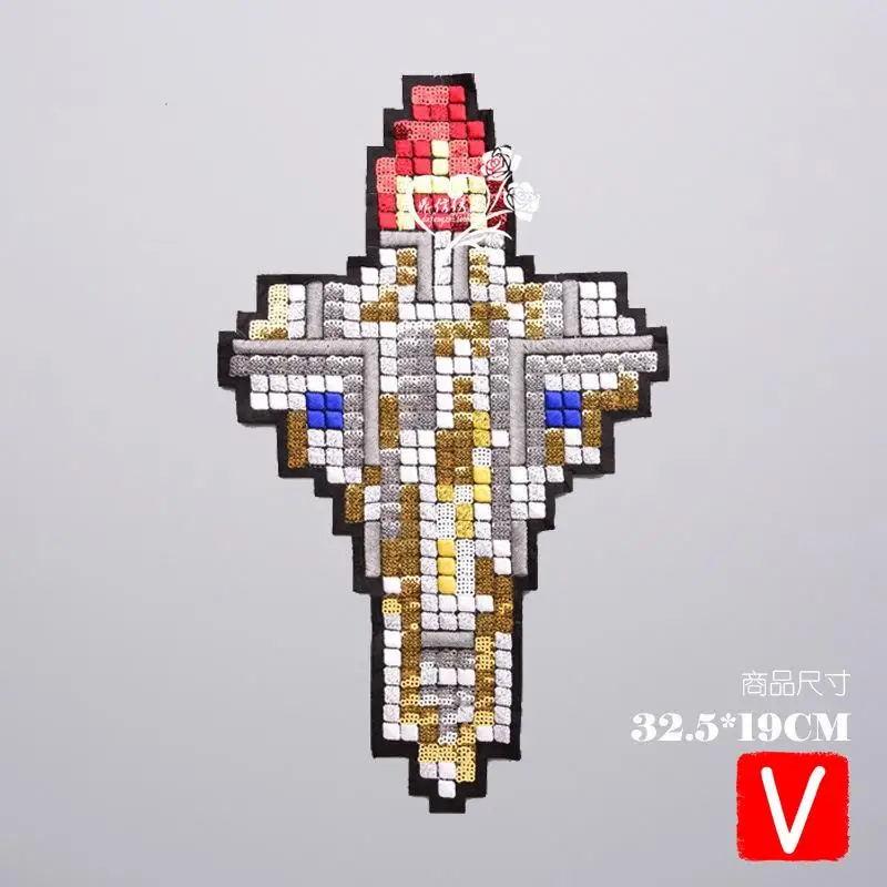 

VIPOINT embroidery big rocket patches aviation patches badges applique patches for clothing DX-174