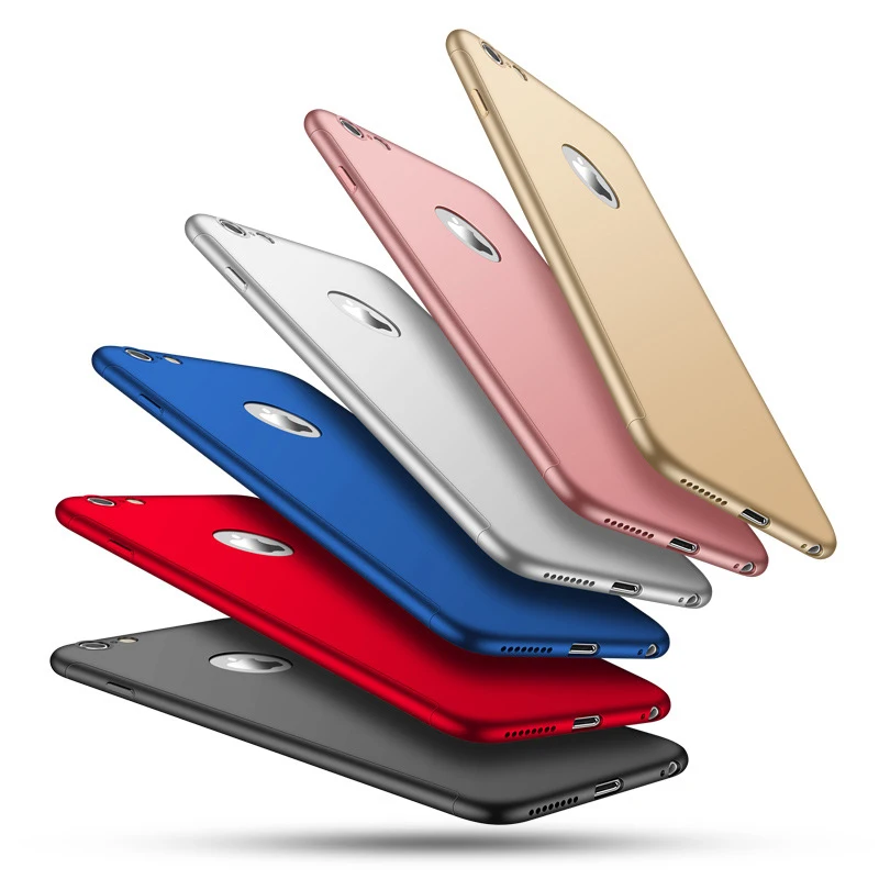 360 Case Full Body Coverage Phone Cases for iPhone 7 6 6s Plus Fundas Fashion Matte Hard PC Cover Free Glass Screen Film 360 Case Full Body Coverage Phone Cases for iPhone 7 6 6s Plus Fundas Fashion Matte Hard PC Cover Free Glass Screen Film