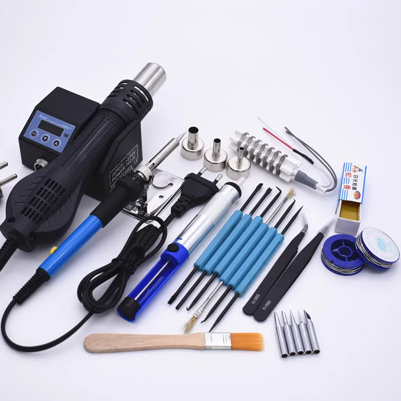 

Kaisi 8858 Mini Hot Air Gun Air Dryer Hairdryer SMD Rework Station With Soldering iron