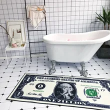 Креативный узор доллара США ковер из полиэстера коврик для прихожей розовый Противоскользящий коврик для ванной комнаты впитывающий водяной кухонный коврик