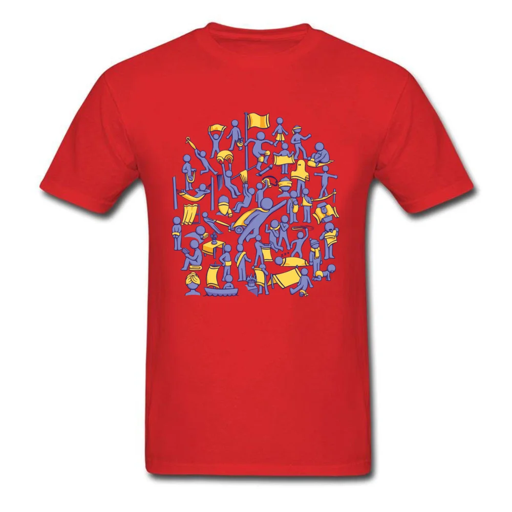 Men Family Tops T Shirt Round Neck Summer/Autumn 100% Cotton Fabric Tshirts Design Short Sleeve 42 Uses for Towels Sweatshirts 42 Uses for Towels red