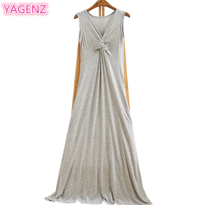 

Women dress summer Vest dress Women Long section of solid color long dress new lady sleeveless fashion V-neck dress A50 YAGENZ