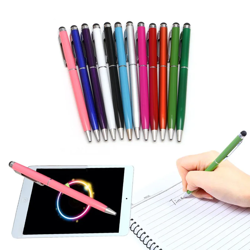 

2 in 1 Universal Touch Screen Stylus Pen Ballpoint For iPhone iPad Smartphone PC Tablet Computer Wholesale Cheaper