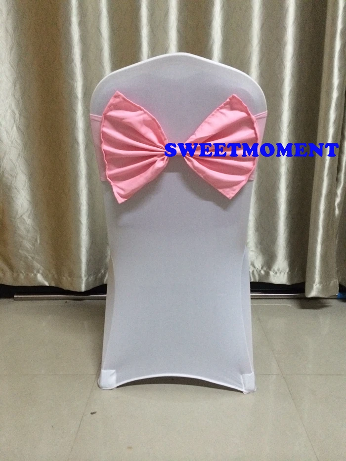 

100 Wedding Bowknot Chair Band Pink color