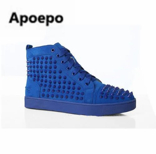 Apoepo Golden Spike Sneakers Shoes Sneakskin Leather Women Casual Shoes Studded Lace Up Luxury Designer Brand Flat Shoes Women Women's Shoes