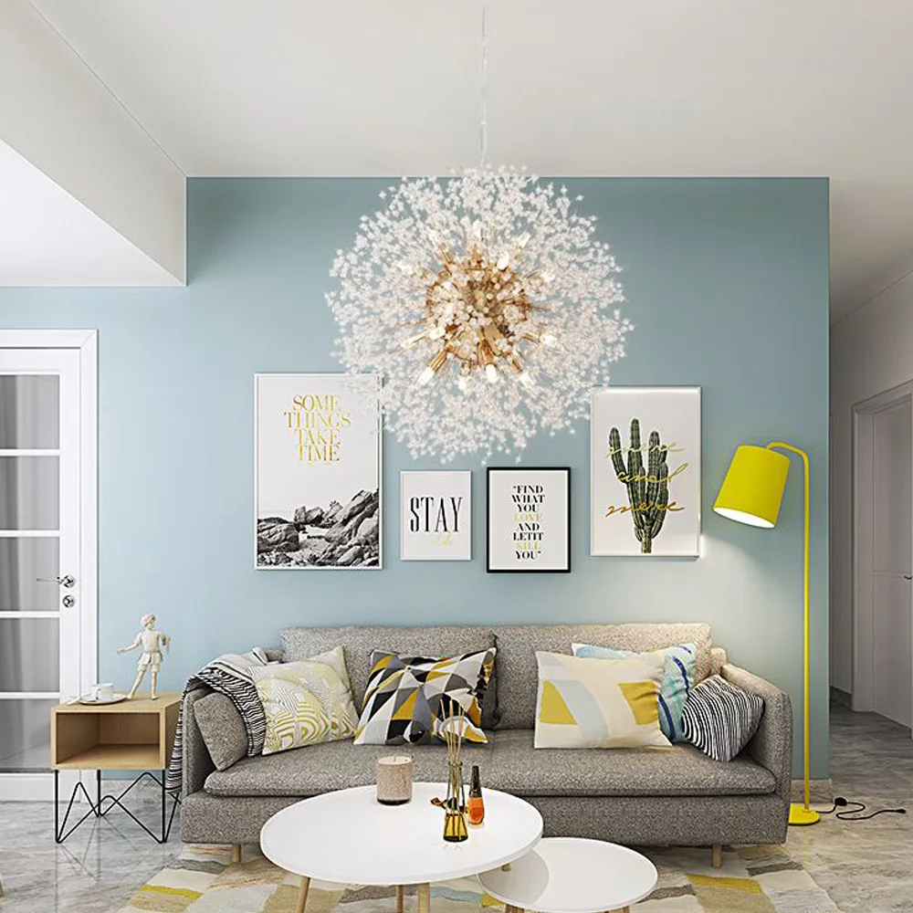 

HZ-097 Creative Crystal 16 Spark Ball Chandeliers Dinning Living Room Bar Spark Ball LED Chandelier Lighting Creative Art Lamps
