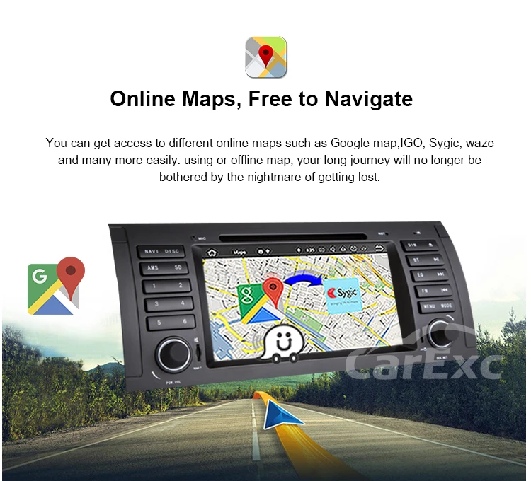 Cheap Android 9.0 Quad Core Car DVD Player GPS Navi Radio Stereo For BMW E39 1996-2003 E53 X5 With   Wifi BT 6