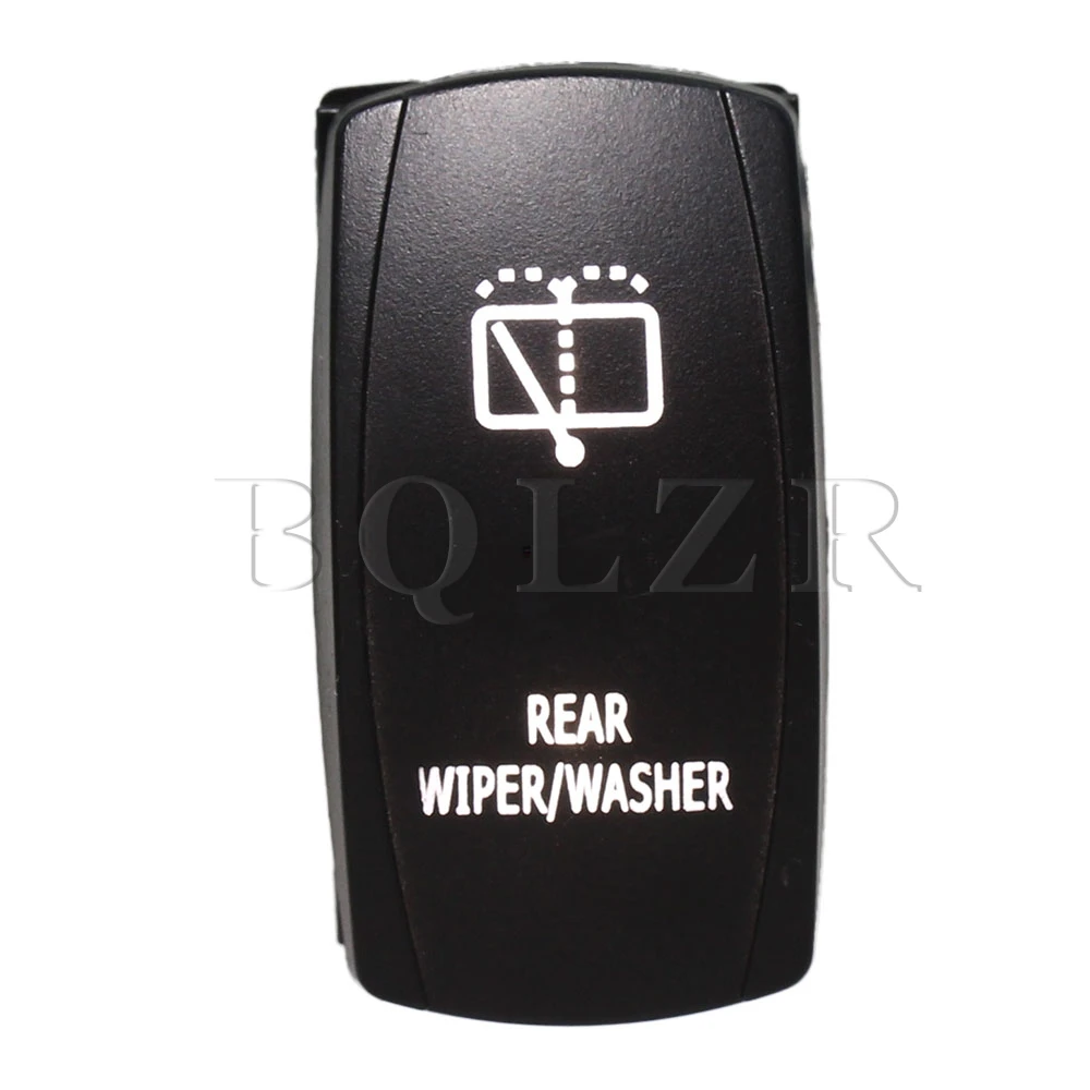 BQLZR 5pin DC12 24V Car Black ON OFF Rocker Switch with Rear Wiper Washer White Light