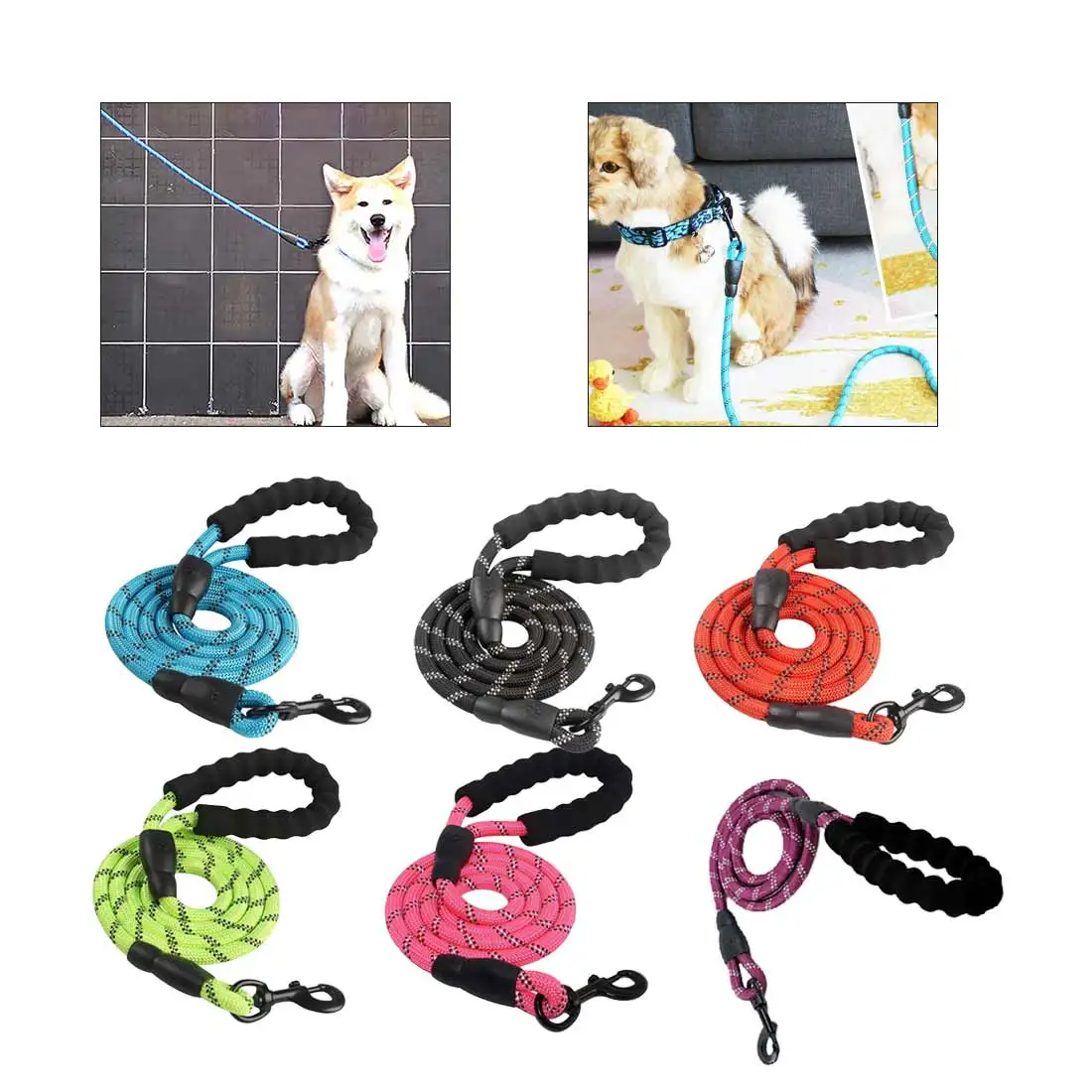 

150x1.2CM Pet Reflective Large Dog Leash Nylon Rope Pet Running Tracking Leashes Long Lead Dog Mountain Climbing Rope