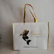 1000 шт/партия многоразовые нетканые сумки с логотипом в шопинг с золотая ручка и печать для рекламных советников мероприятий