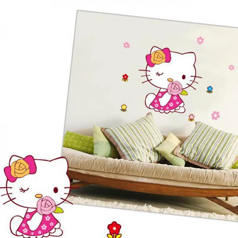 Детская комната Украшение Hello kitty мультфильм Милая наклейка на унитаз