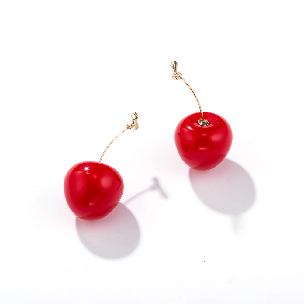 Bovvsky милые романтические Круглые Женские Висячие серьги красные вишневые фрукты