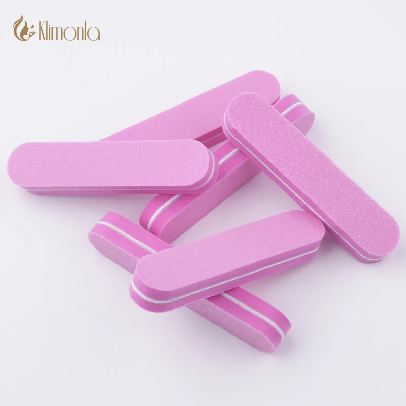 20pcs Pink 90mm Mini Nail Files Buffer Block Sponge Nail Art File 180/