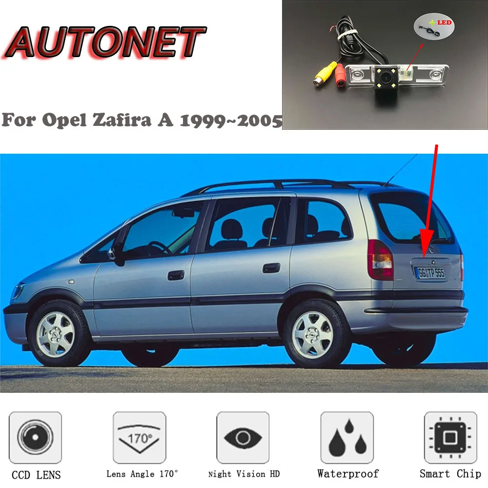 Камера заднего вида AUTONET HD с ночным видением для Opel Zafira A Chevrolet Nabira Subaru Traviq 1998-2005 |