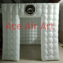 Заводская цена настраиваемая реклама rgb led надувная палатка Ligting, кубическая будка с дверью/окном бесплатный логотип для DJ развлечения