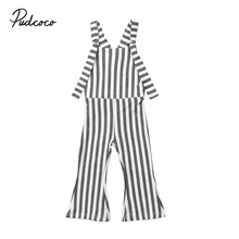 Одежда для детей; малышей; девочек в полоску, без рукавов, с квадратным вырезом брюки на завязке; комбинезоны для девочек детский комбинезон Комплекты Одежда